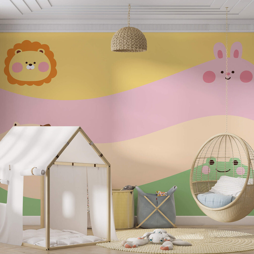 Ομάδα ζώων με ένα λιοντάρι και ένα λιοντάρι