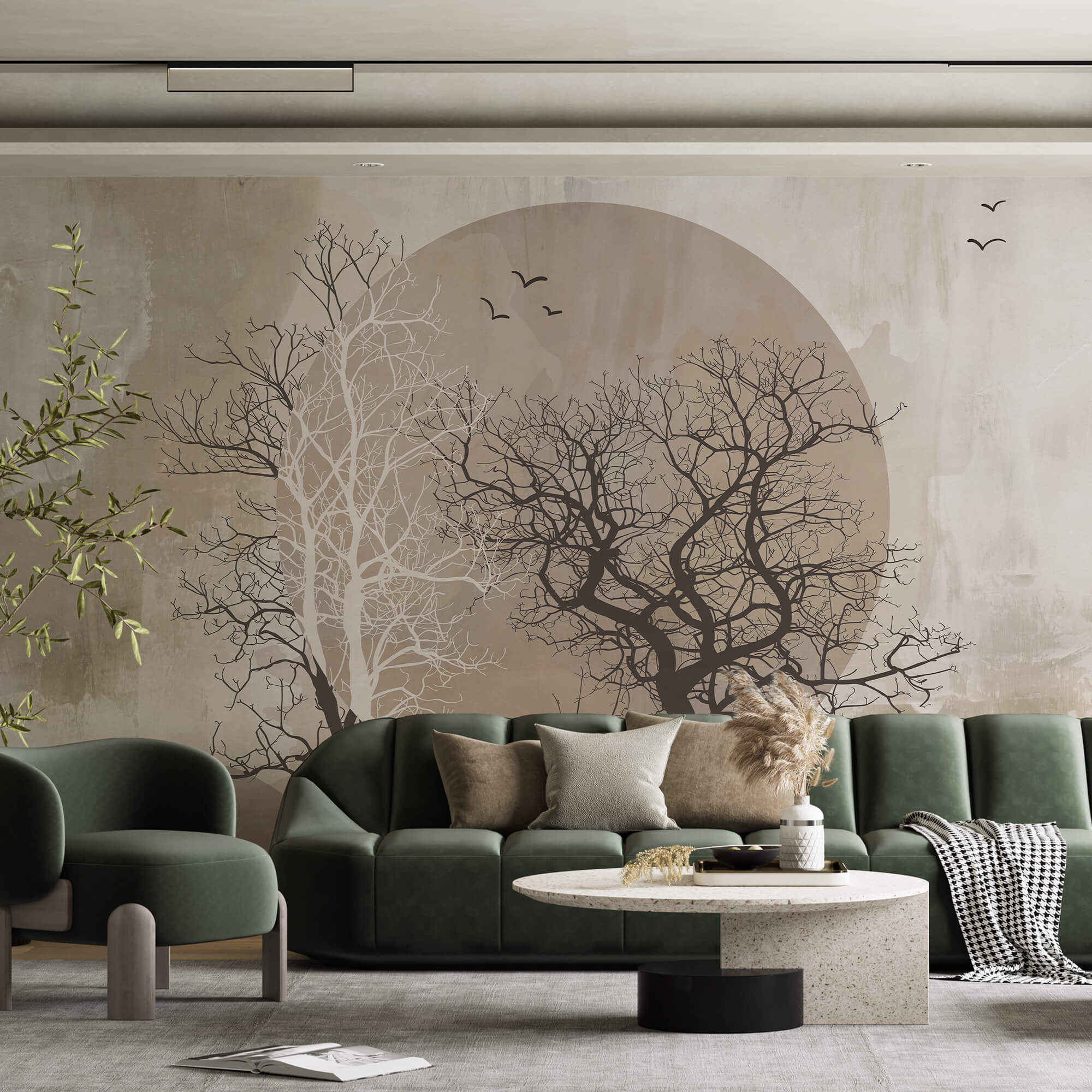 Ζωγραφική των δέντρων και του ήλιου