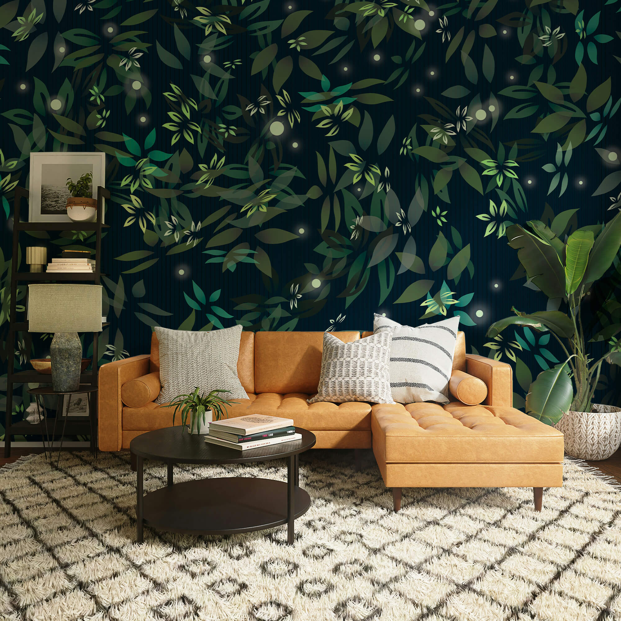 Μοτίβο από φύλλα και τελείες