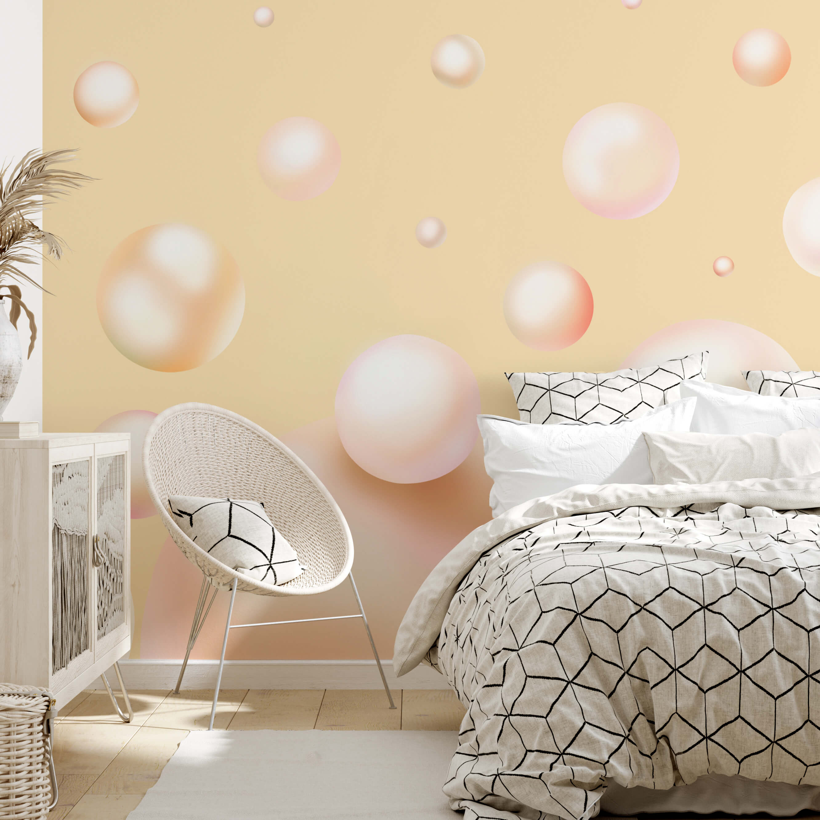 Οι αιωρούμενες σφαίρες δημιουργούν μια ονειρική σκηνή