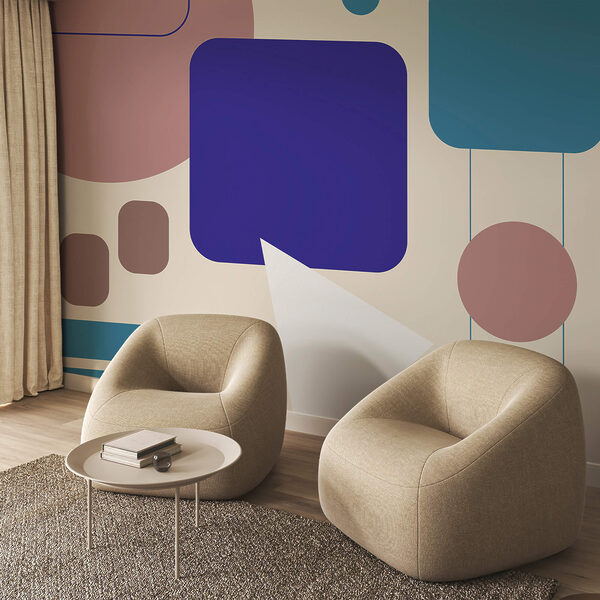 Ταπετσαρίες Ταπετσαρίες Πολύχρωμα τετράγωνα και κύκλοι (Κωδικός προϊόντος: t00282)