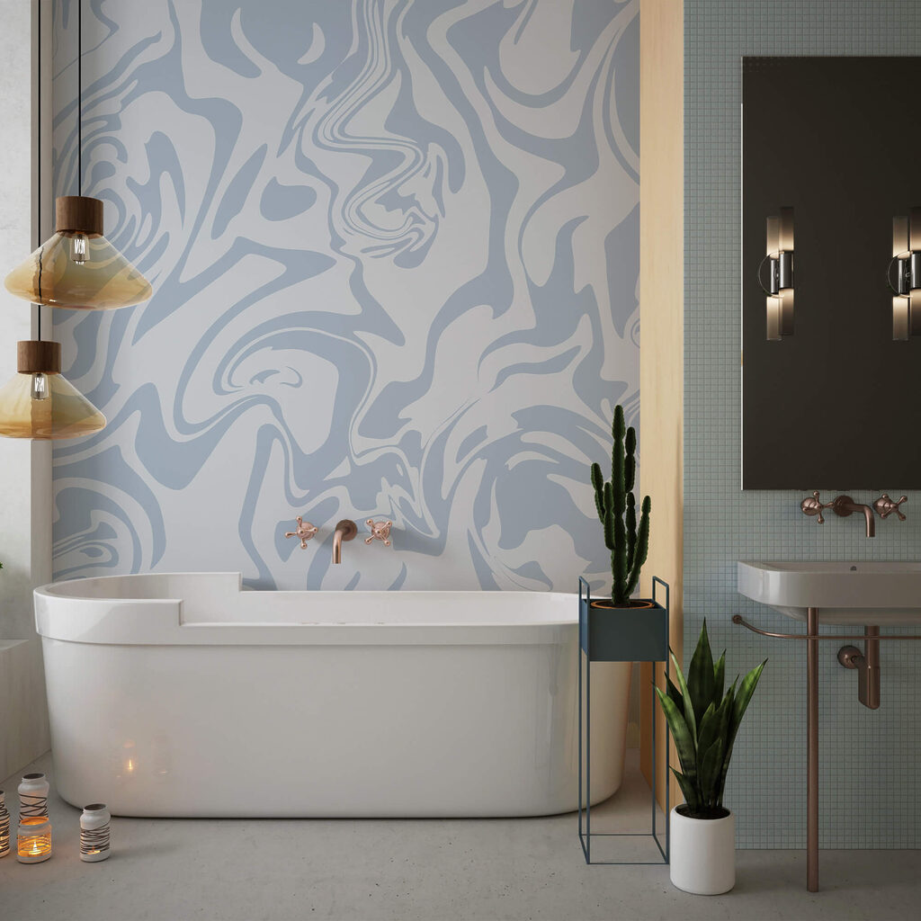 Κύματα απαλών μπλε αποχρώσεων που στροβιλίζονται