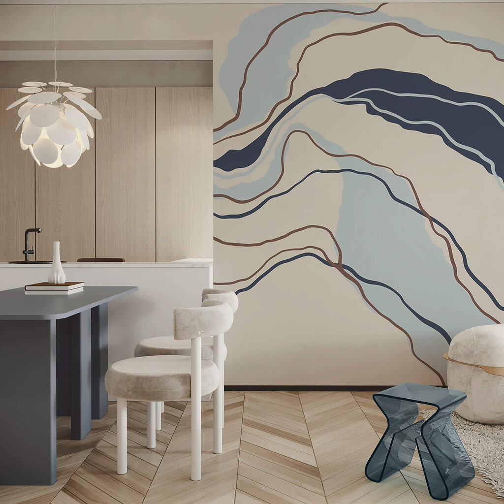 Ρευστές γραμμές σε γαλήνιες αποχρώσεις