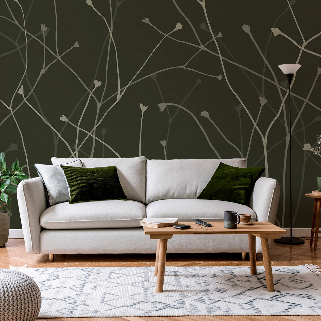 Λεπτά κλαδιά σε σκούρο φόντο