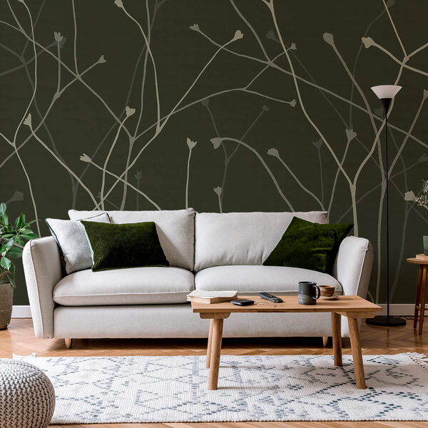 Λεπτά κλαδιά σε σκούρο φόντο