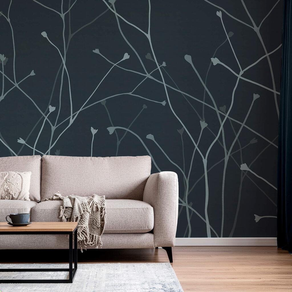 Λεπτά κλαδιά σε σκούρο φόντο