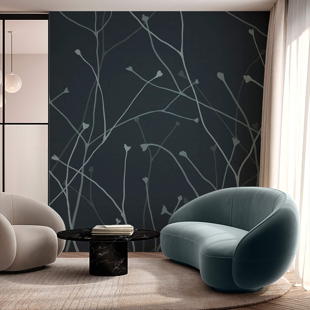 Λεπτά κλαδιά σε σκούρο φόντο