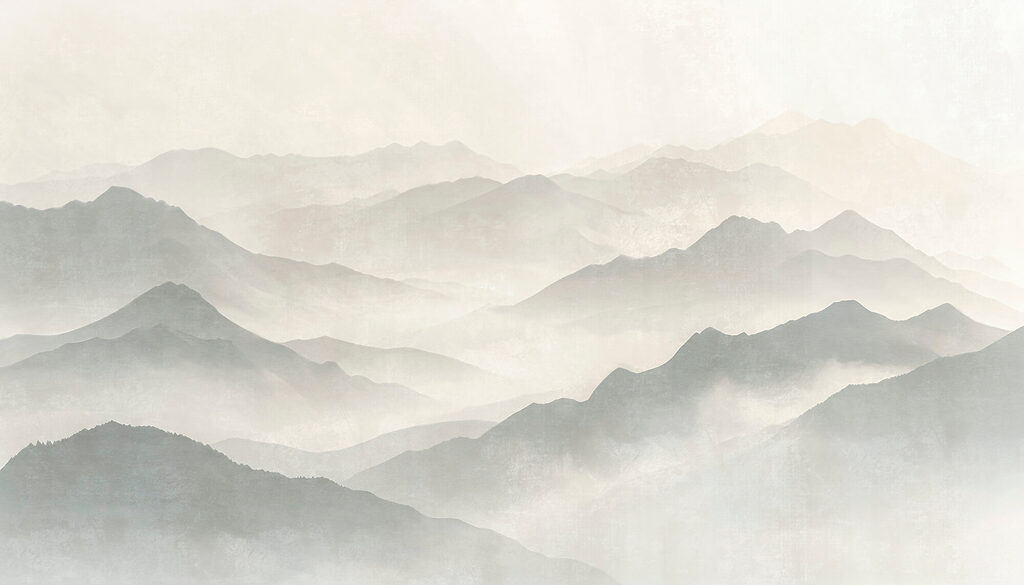 Foggy mountain range