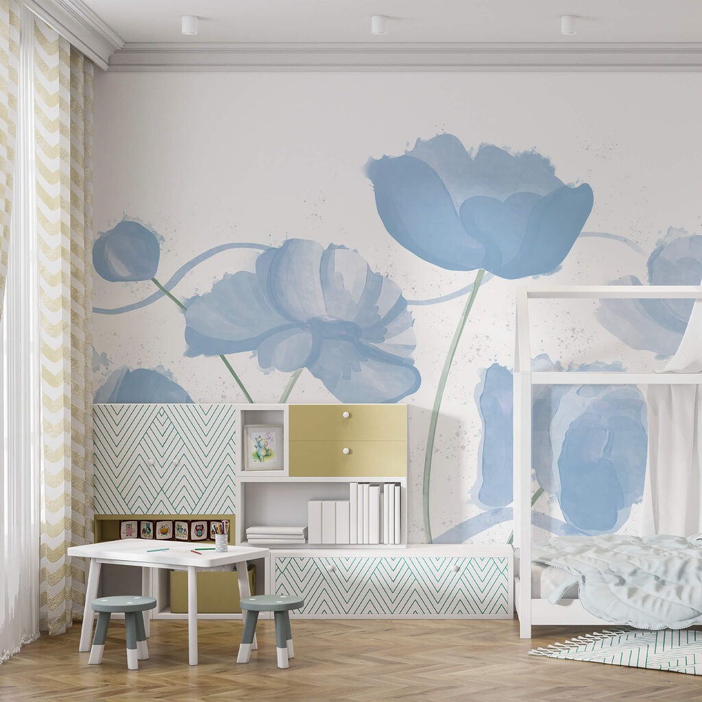 Λεπτά άνθη σε απαλές μπλε αποχρώσεις