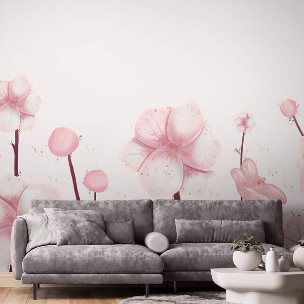 Ομάδα ροζ λουλουδιών