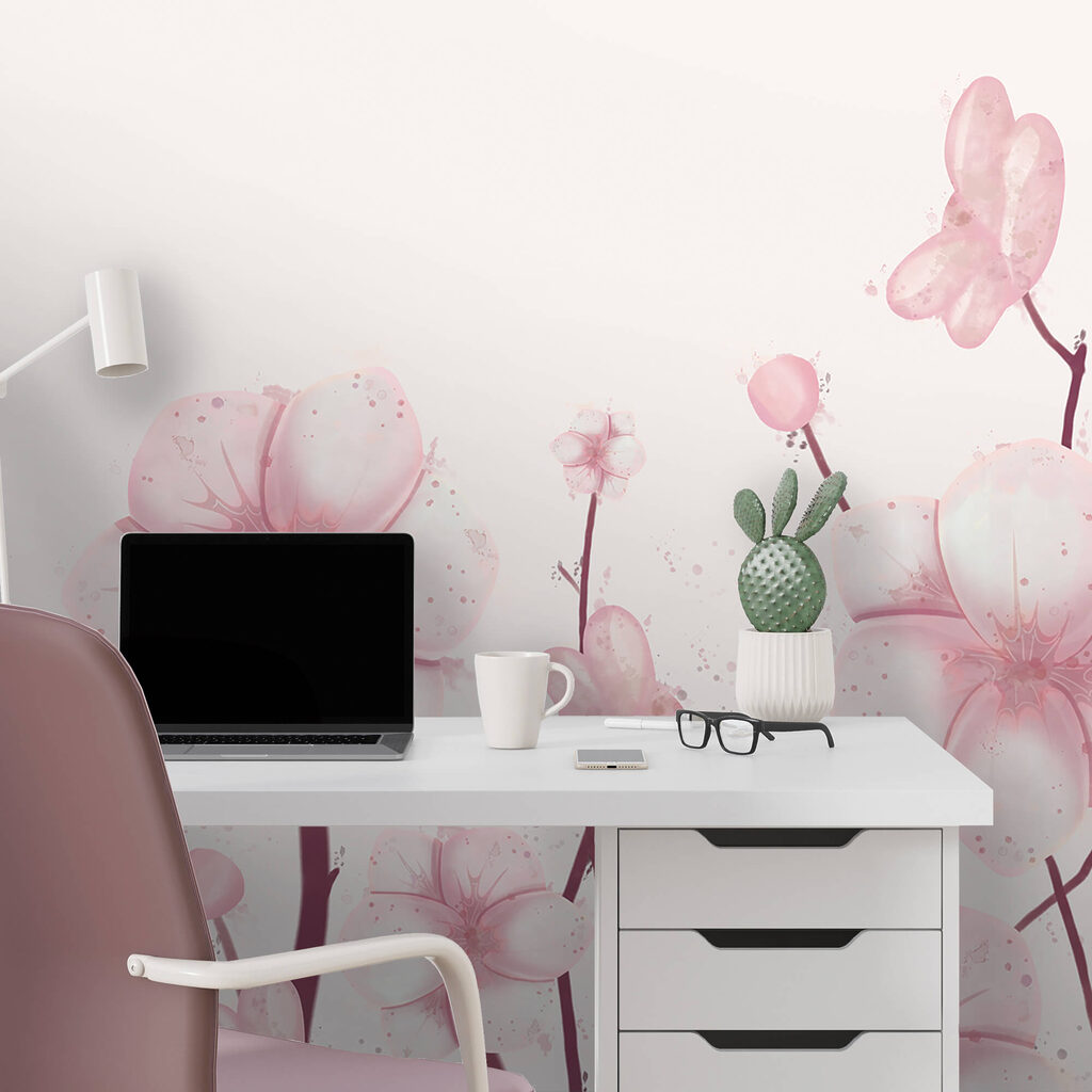 Ομάδα ροζ λουλουδιών