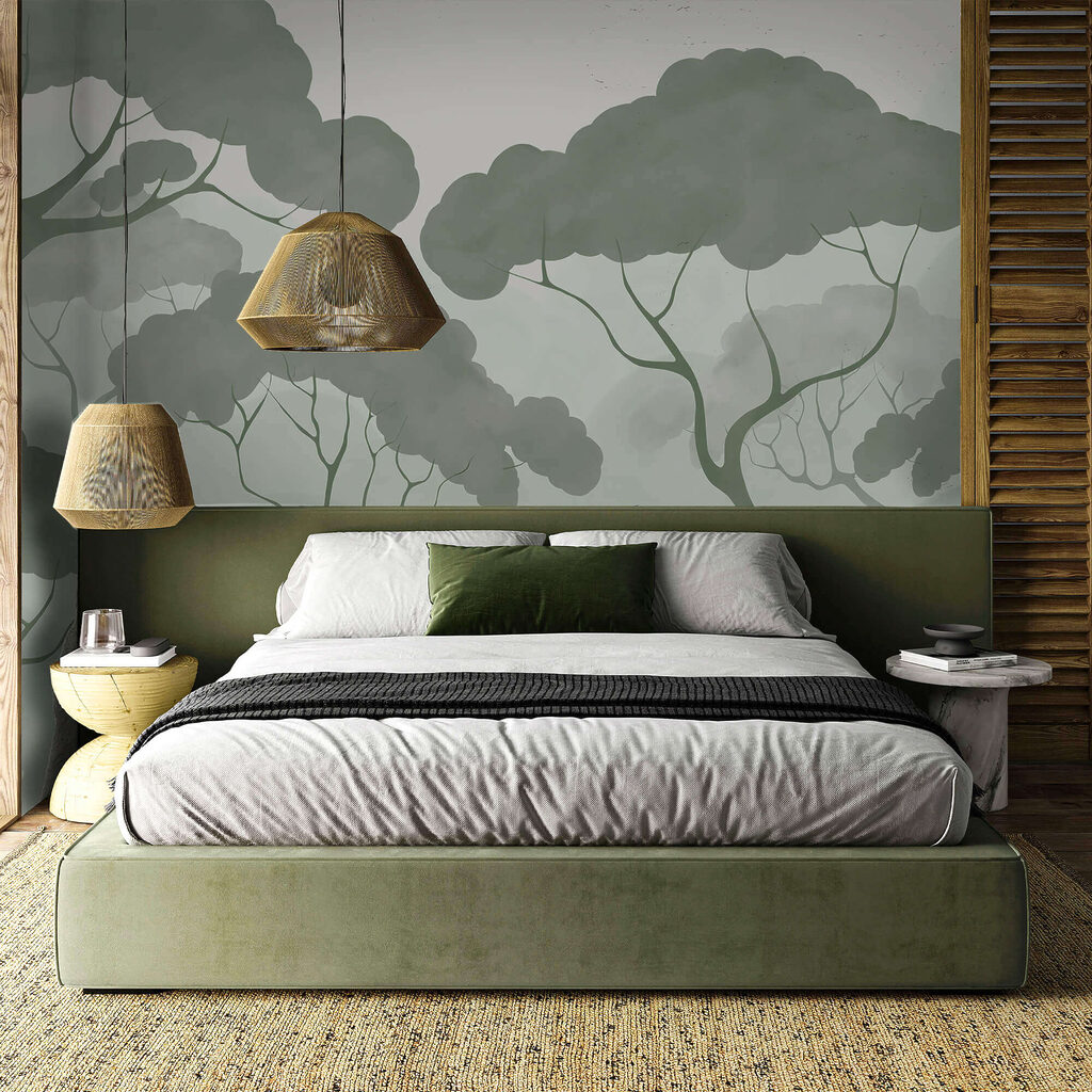 Ομάδα δέντρων με πράσινα φύλλα