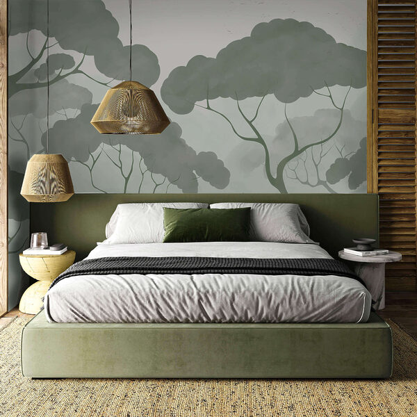 Ομάδα δέντρων με πράσινα φύλλα