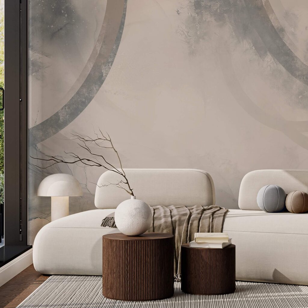 Λευκό και γκρι φόντο με μαύρους και λευκούς κύκλους