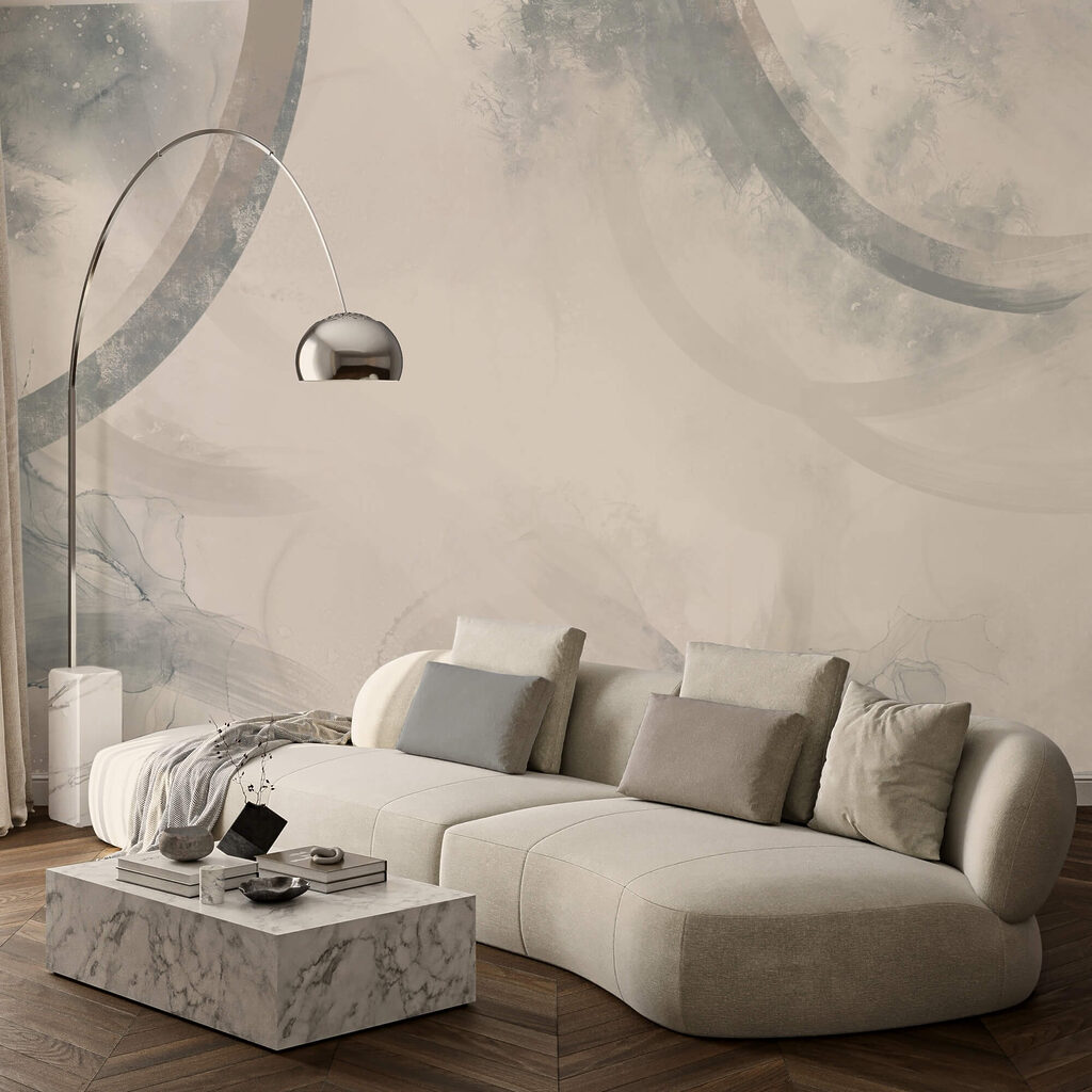 Λευκό και γκρι φόντο με μαύρους και λευκούς κύκλους