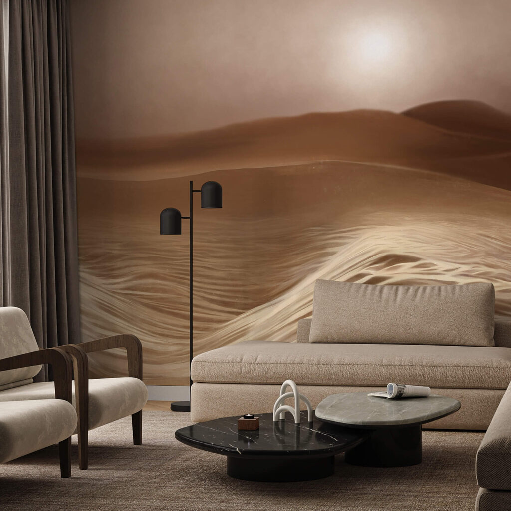 Έρημος με κύματα και ήλιο