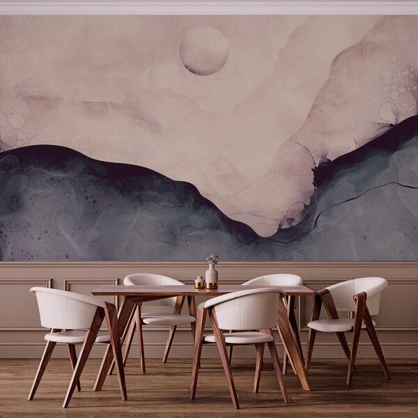 Ταπετσαρίες Ταπετσαρίες Ζωγραφιά ενός βουνού με φεγγάρι (Κωδικός προϊόντος: t00298v1)