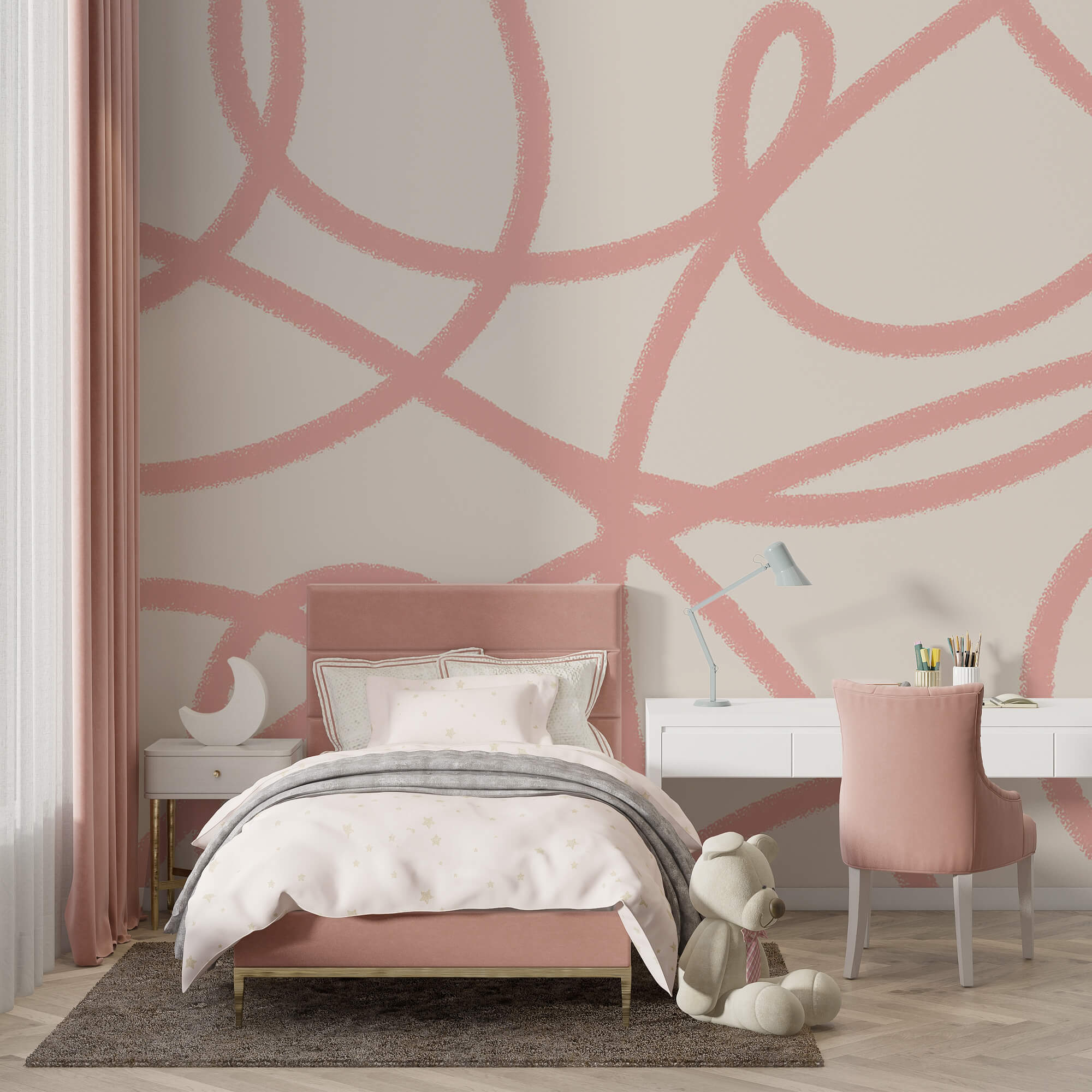 Ροζ γραμμές σε λευκό φόντο