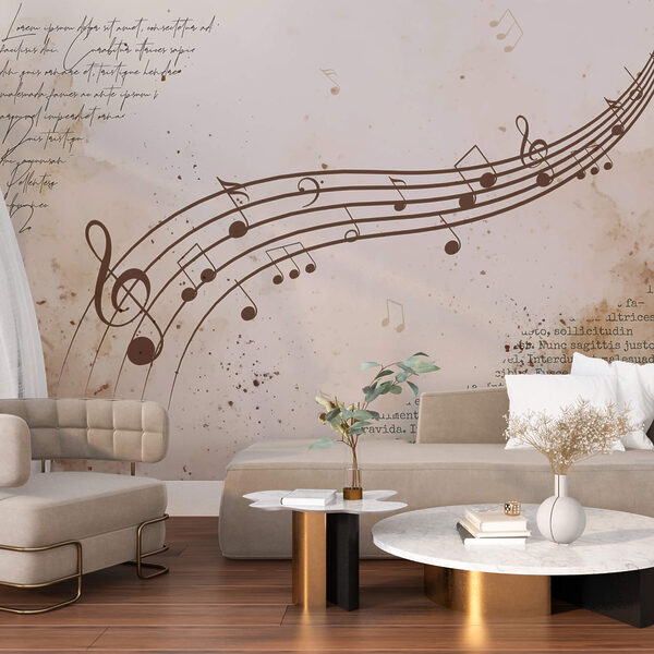 Μουσικές νότες σε ένα φύλλο