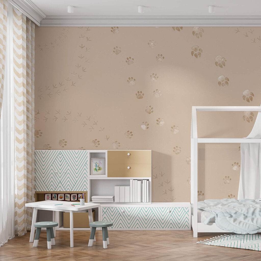 Μοτίβο αποτυπωμάτων ποδιών και πουλιών