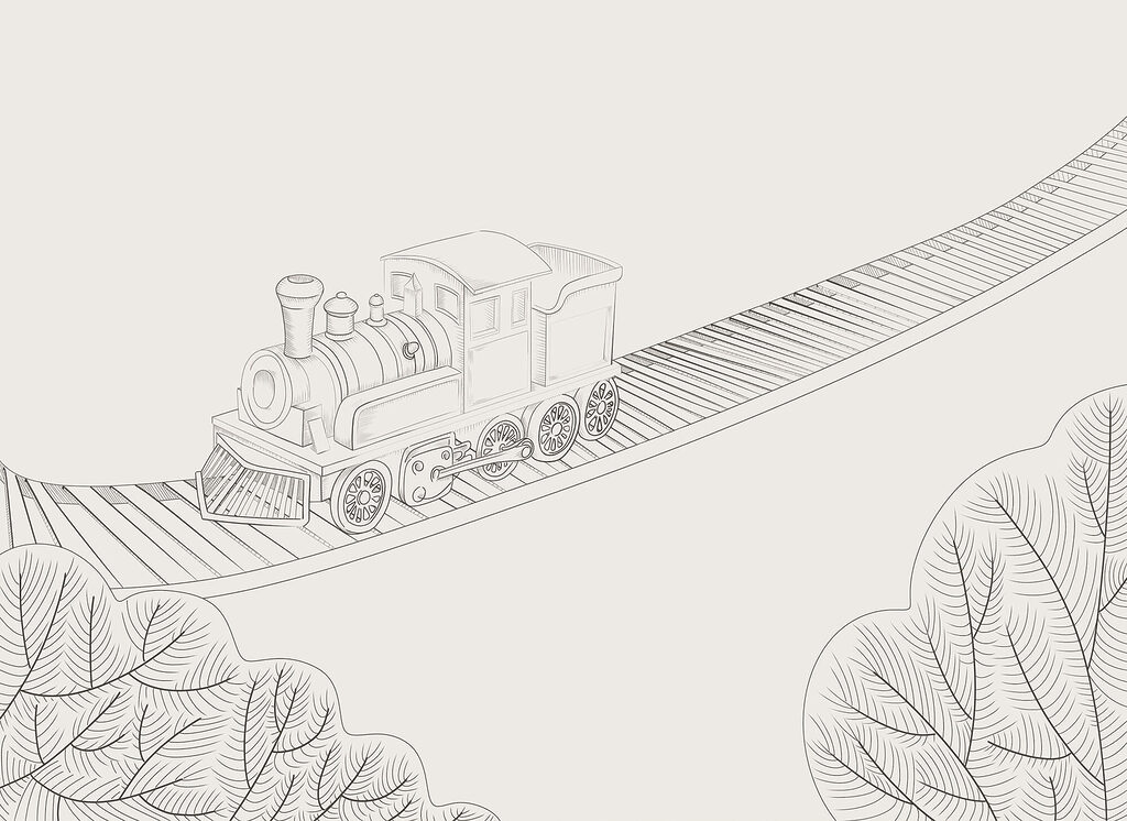 Drawing of a train