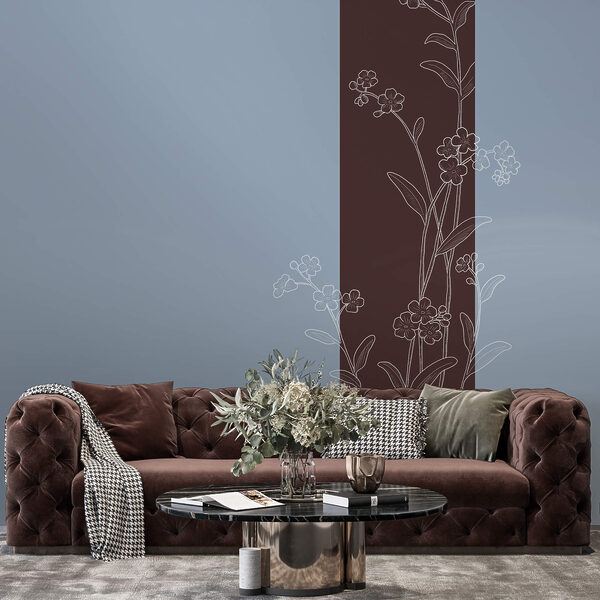 Κομψά λουλούδια σε δίχρωμο φόντο