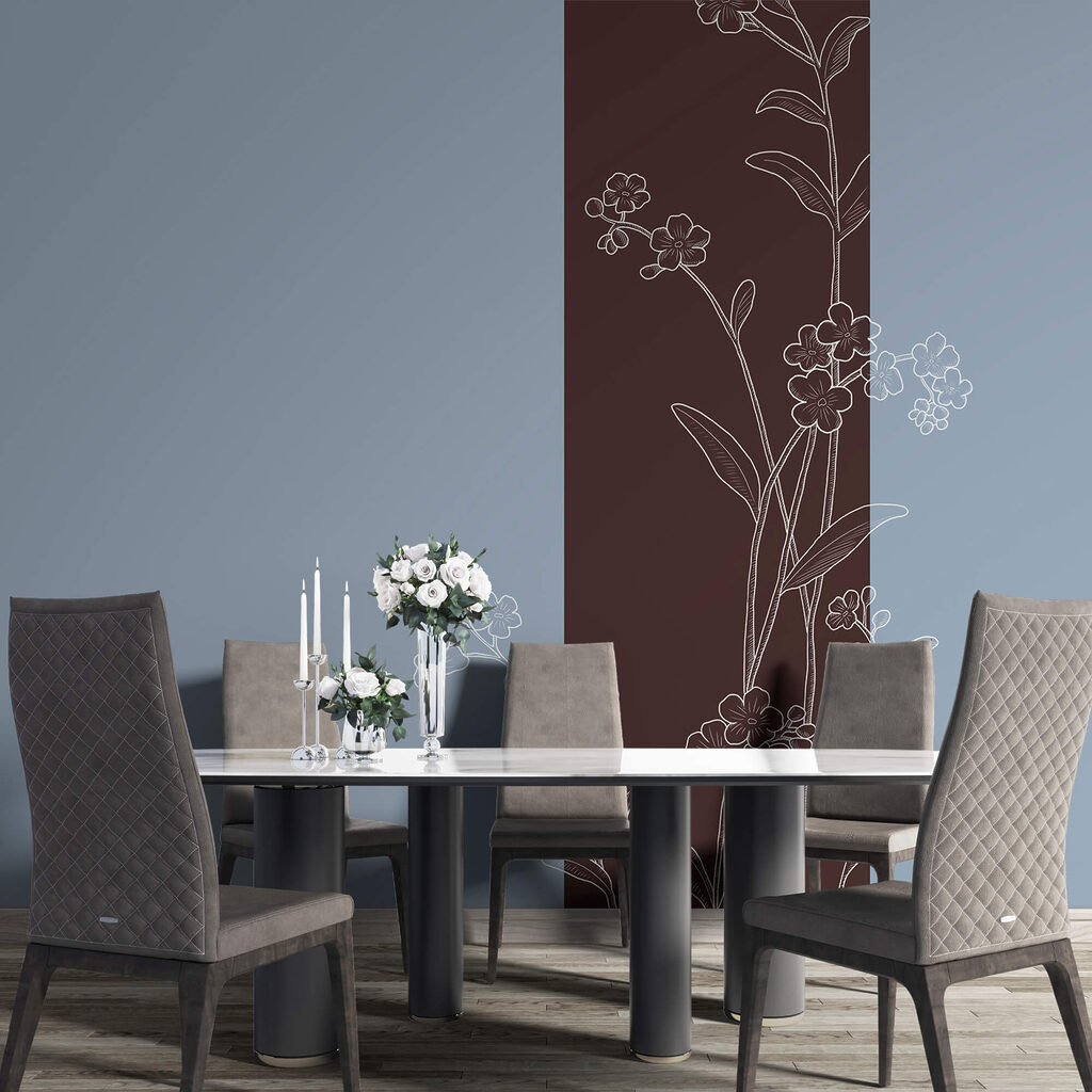 Κομψά λουλούδια σε δίχρωμο φόντο