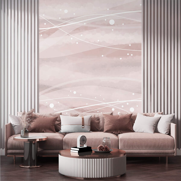 Λευκές γραμμές και κουκκίδες σε ροζ φόντο