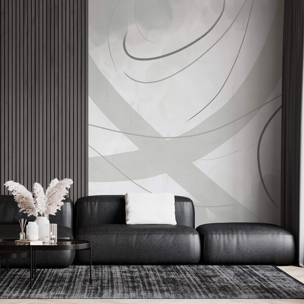 Λευκό και γκρι φόντο με γραμμές και καμπύλες