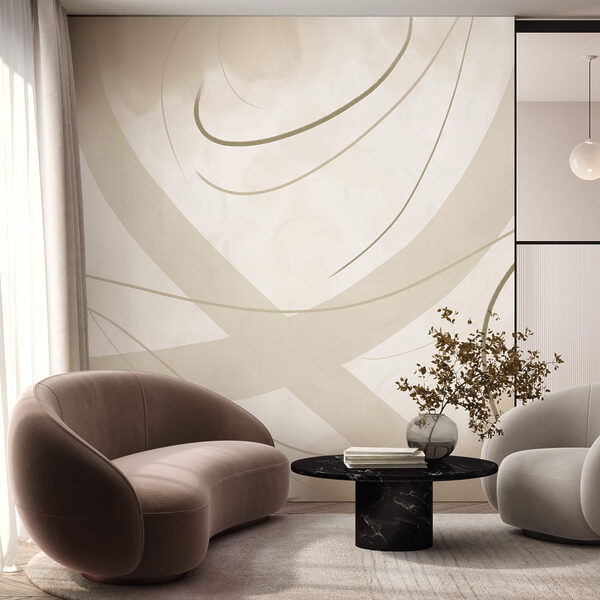 Λευκό και καφέ φόντο με γραμμές και καμπύλες