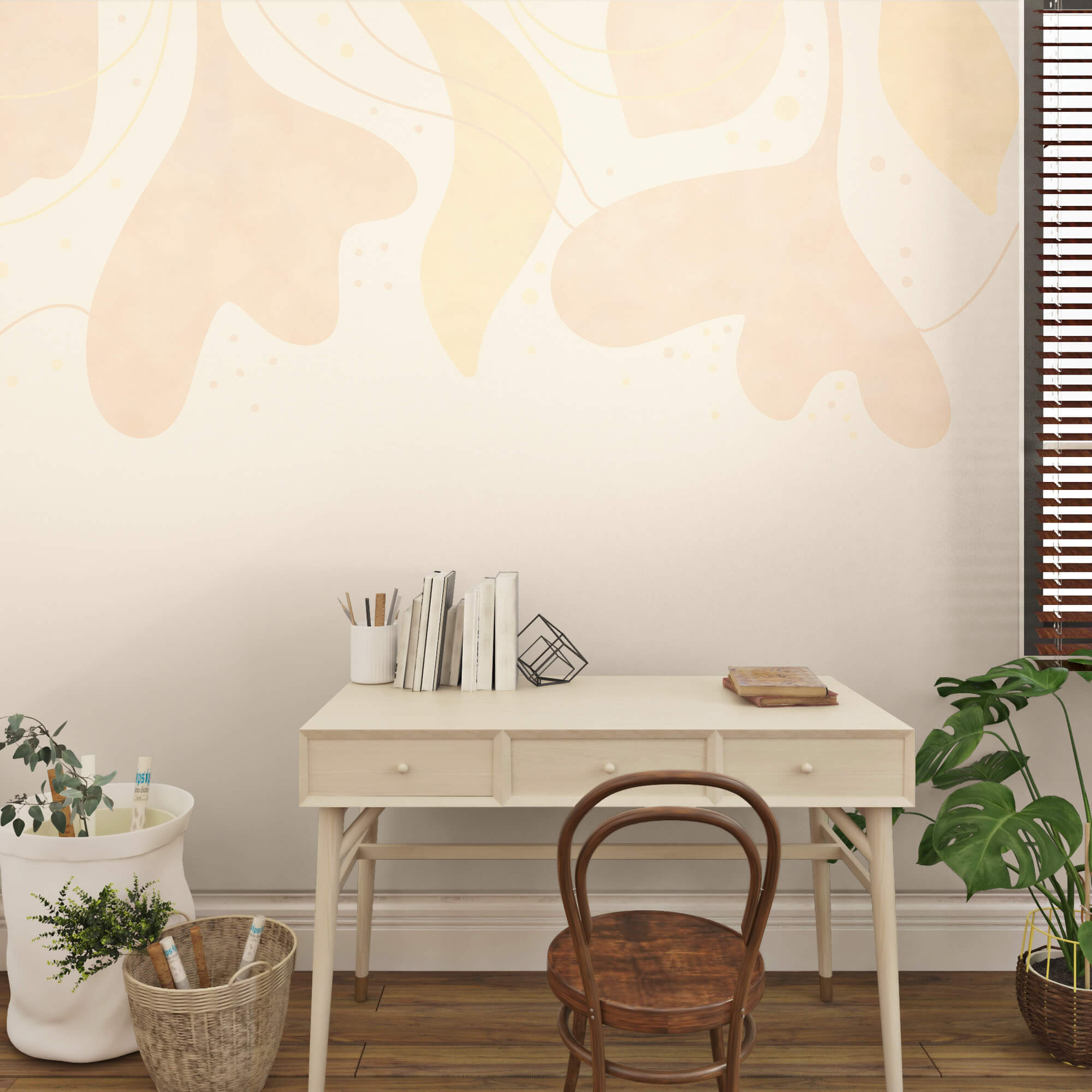 Απαλά παστέλ φύλλα σε απαλό φόντο