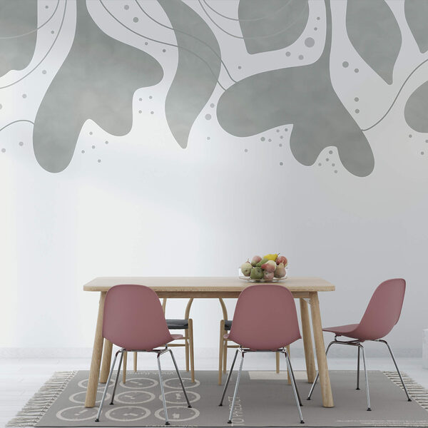 Γκρι και λευκό φόντο με φύλλα