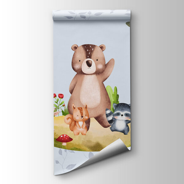 Cartoon of animals in a forest