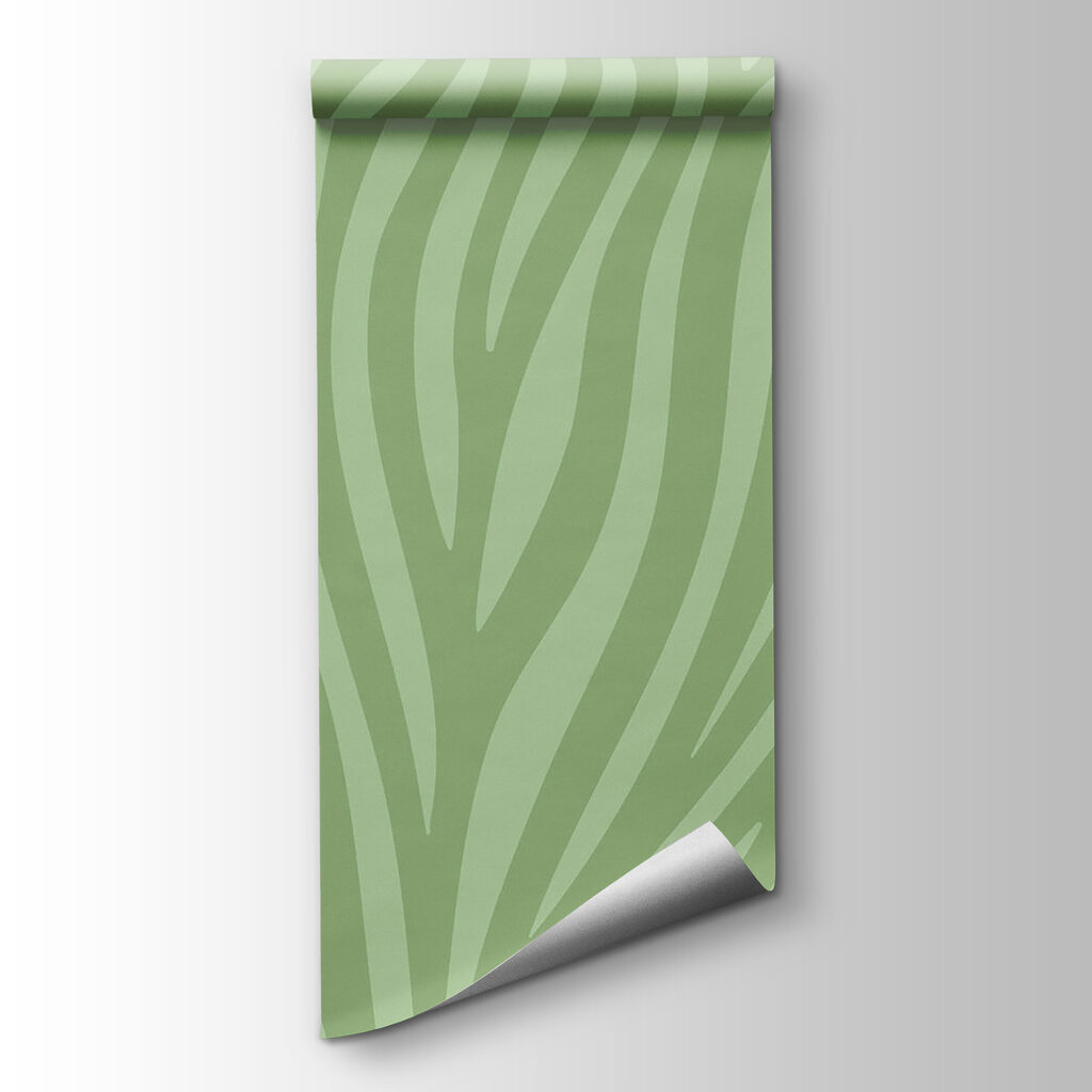 Green and white zebra print