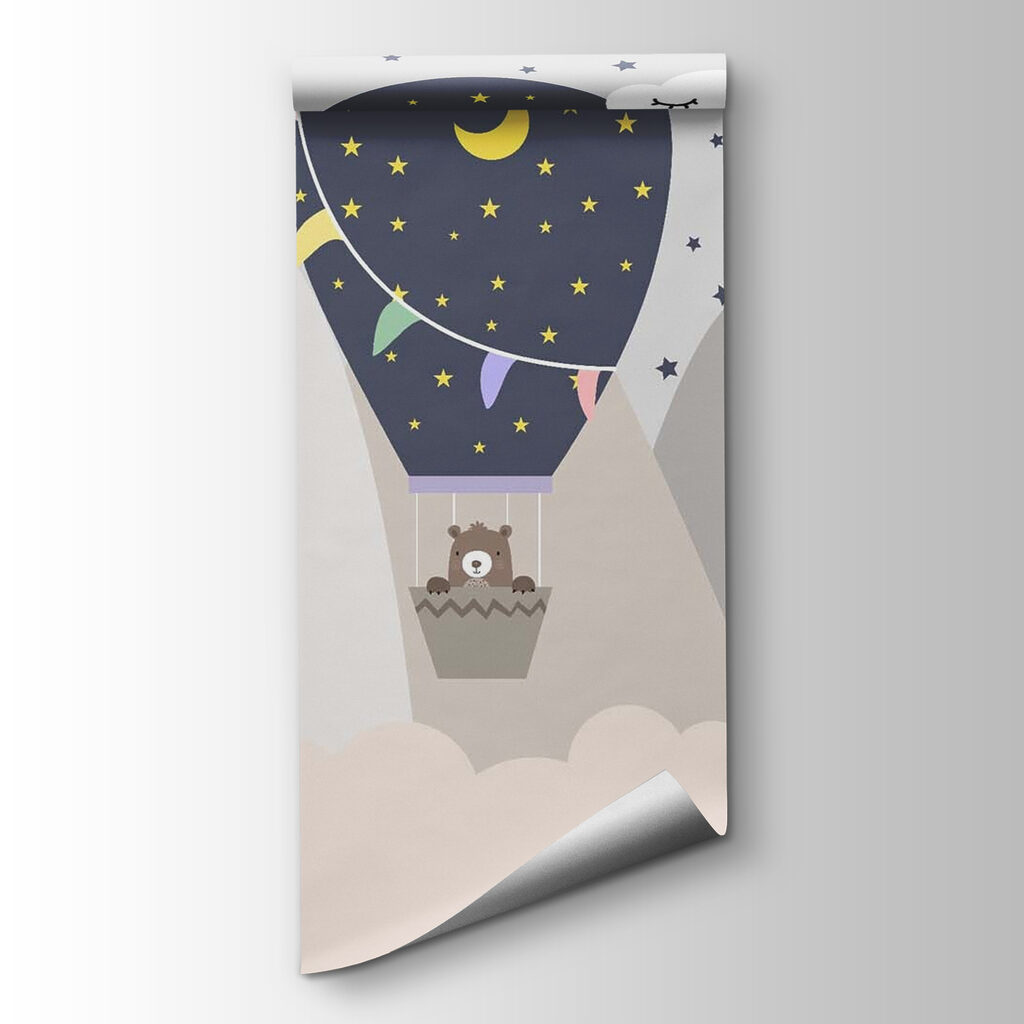 Cartoon hot air balloons in the sky