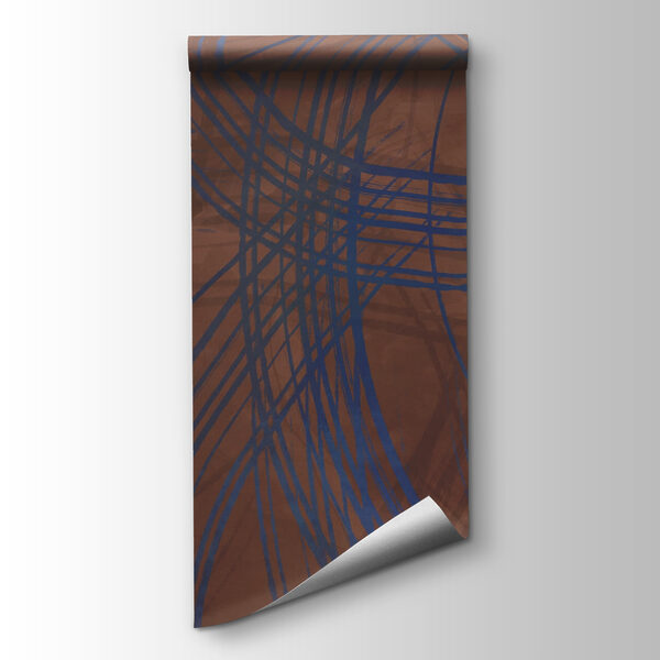 Brown and blue background with lines