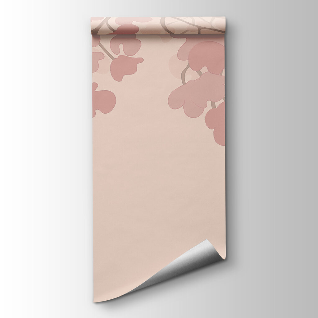 Pink flowers on a white background