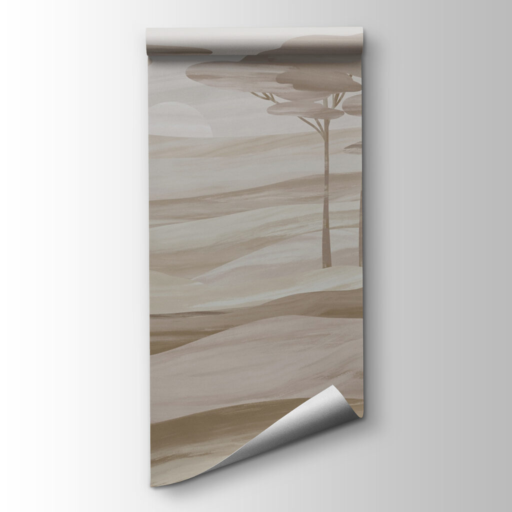 Landscape with trees and hills