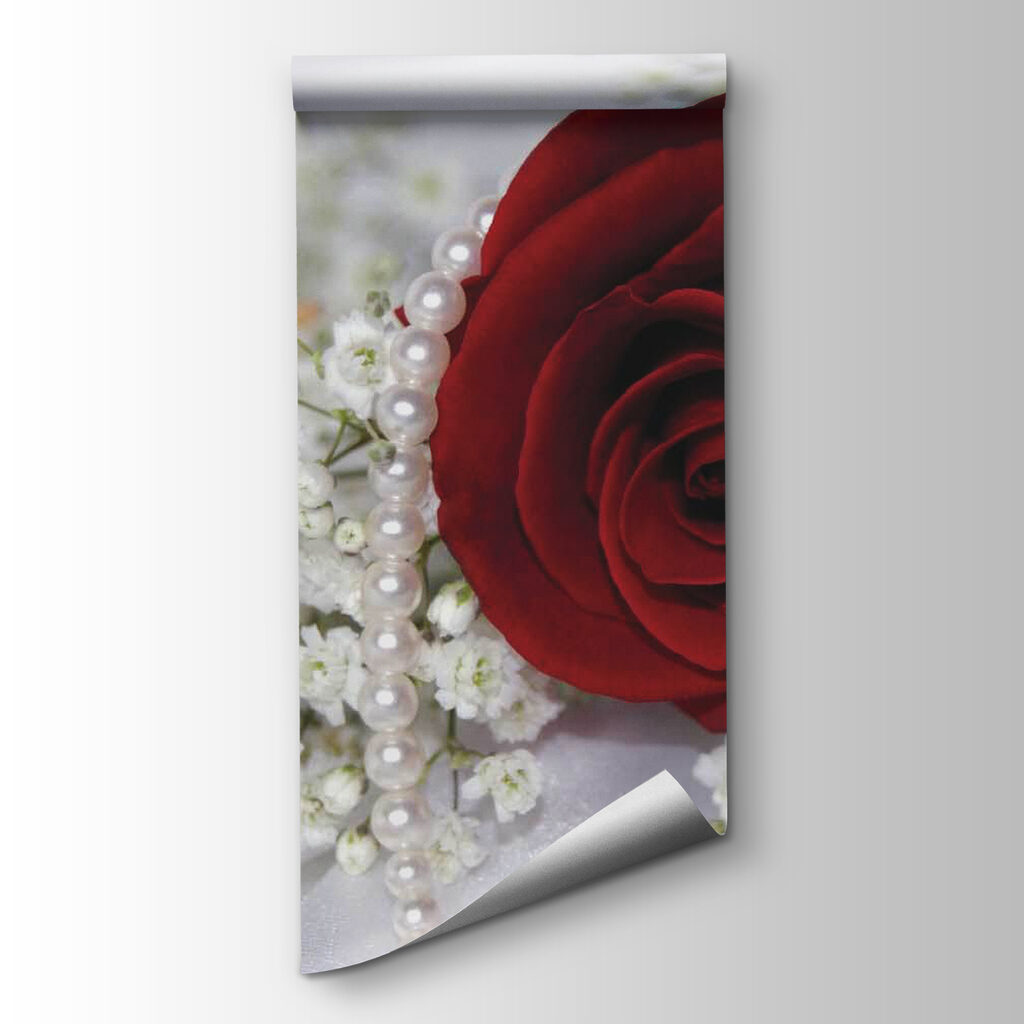 Red rose and white flowers