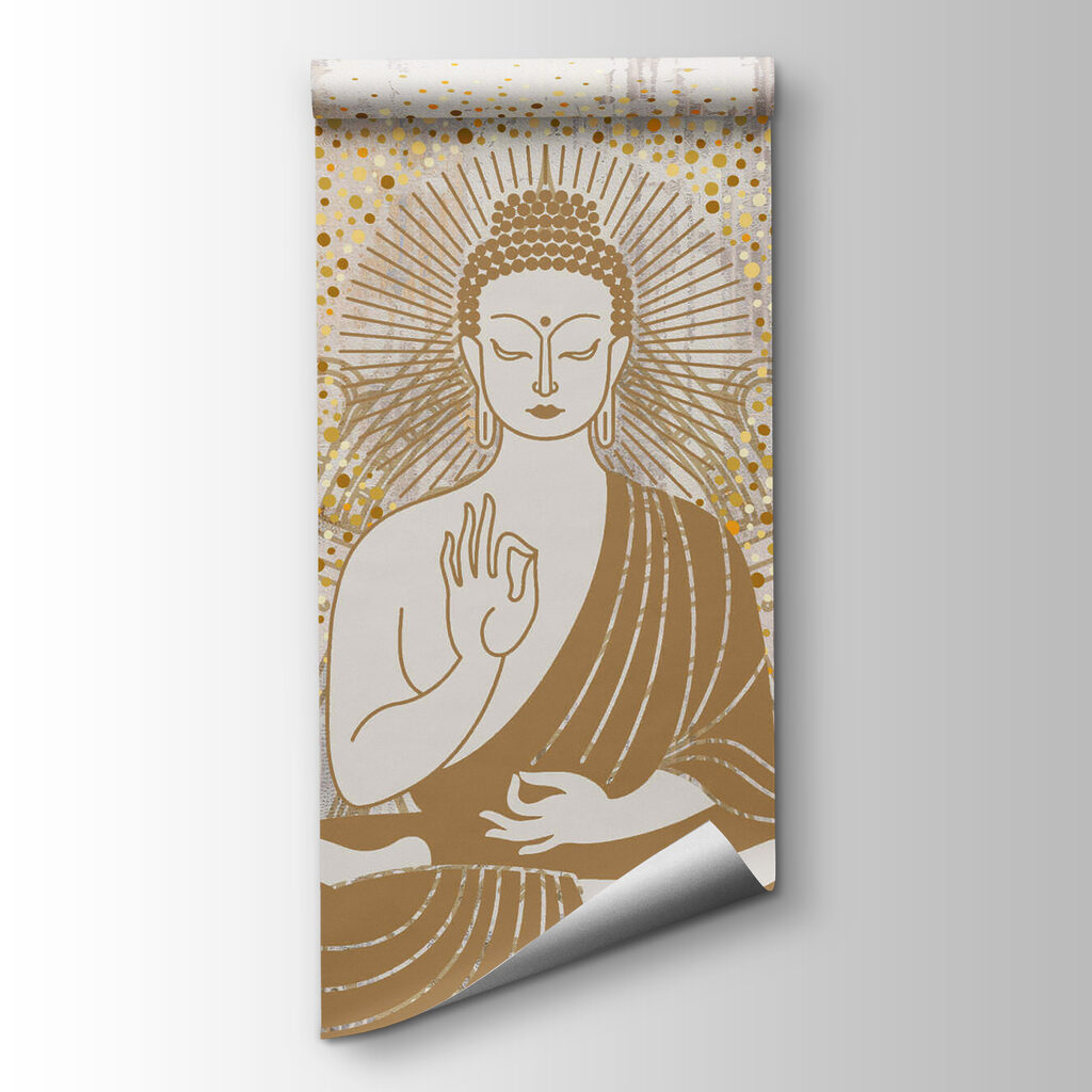 Painting of a person sitting in a lotus position