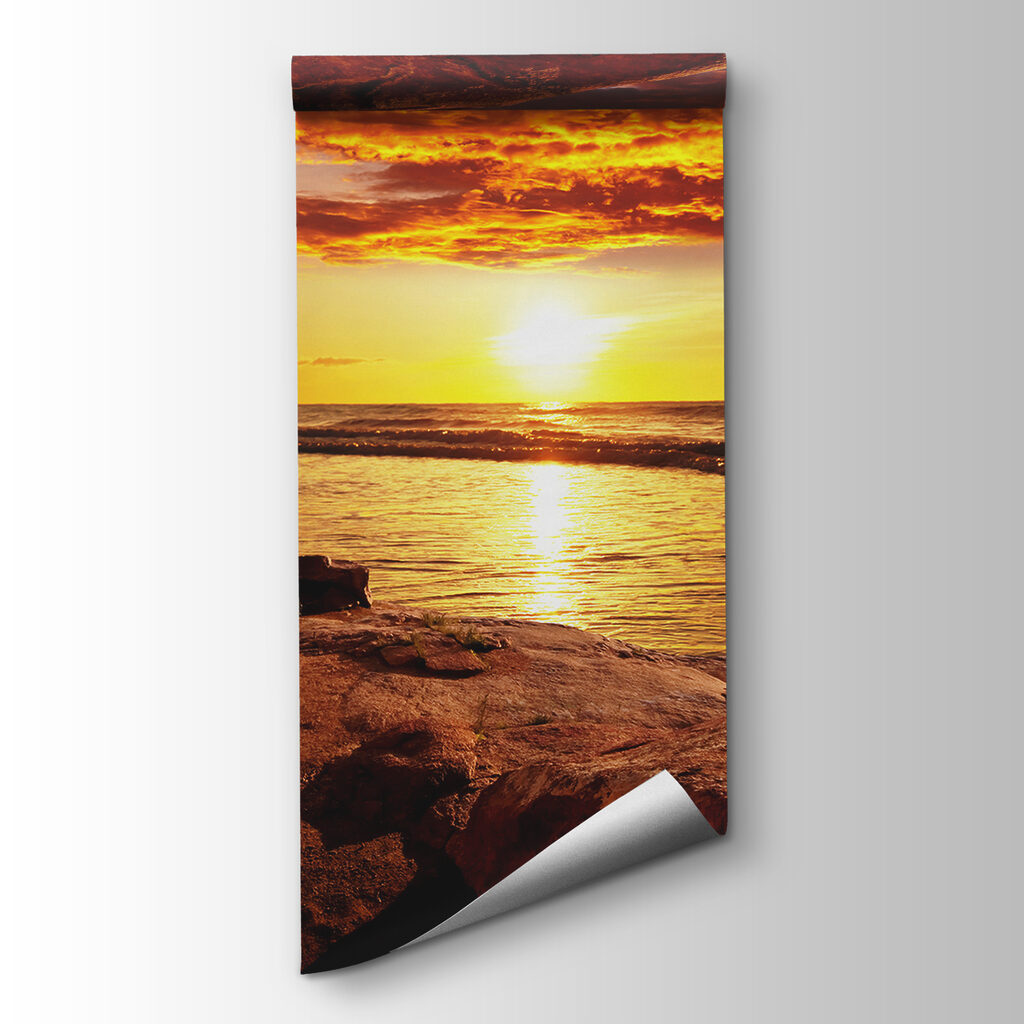 Sunset over a body of water Sunset over a body of water