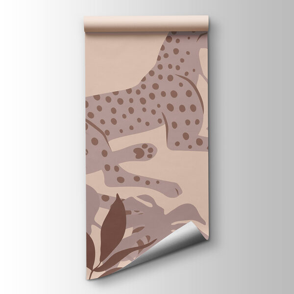 Cheetah lying down with plants