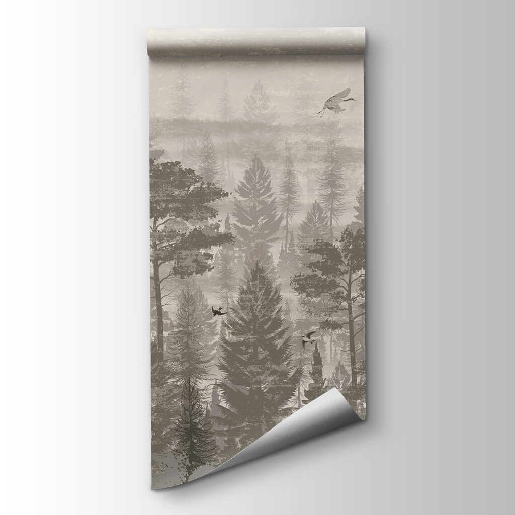 Birds flying over a forest