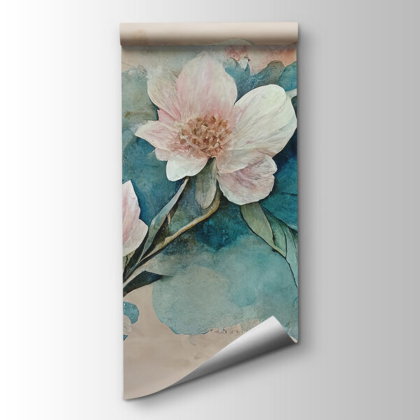 Painting of flowers and leaves