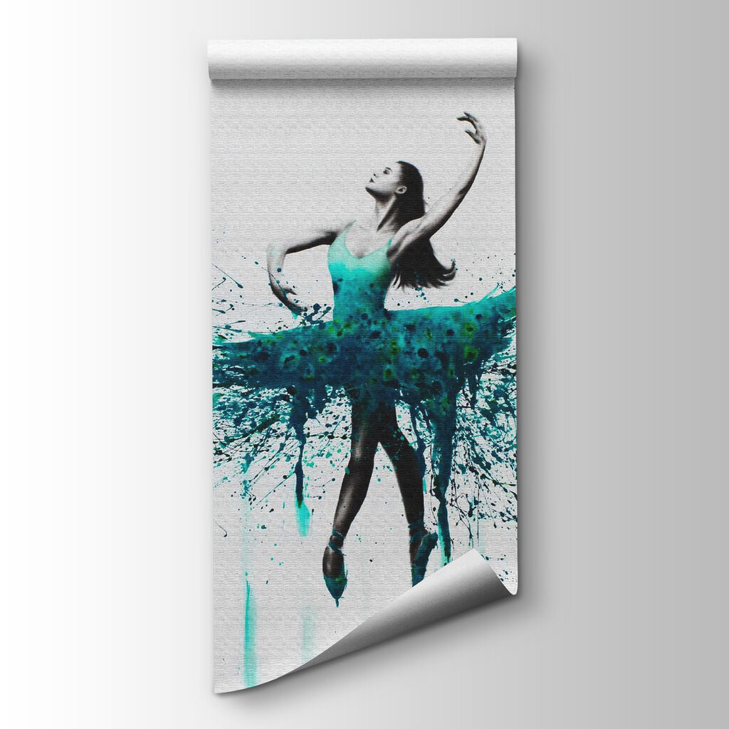 Woman dancing in a blue dress