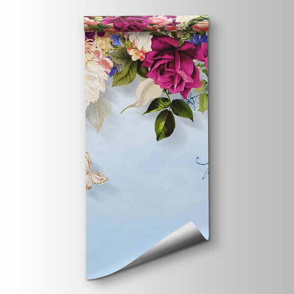 Group of flowers with butterflies