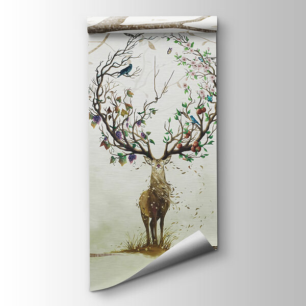 Painting of a deer with branches on it