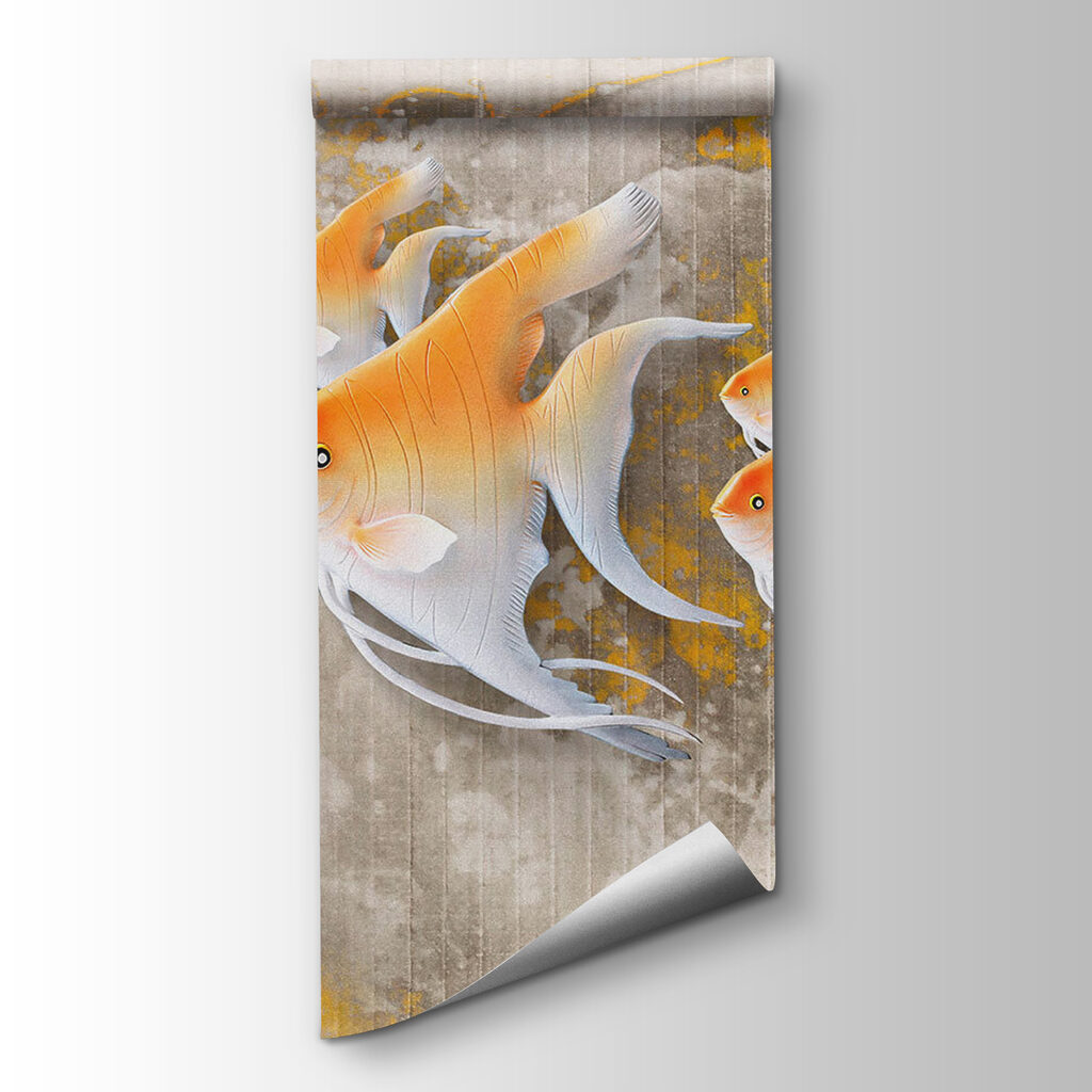 Colorful fish swimming together gracefully