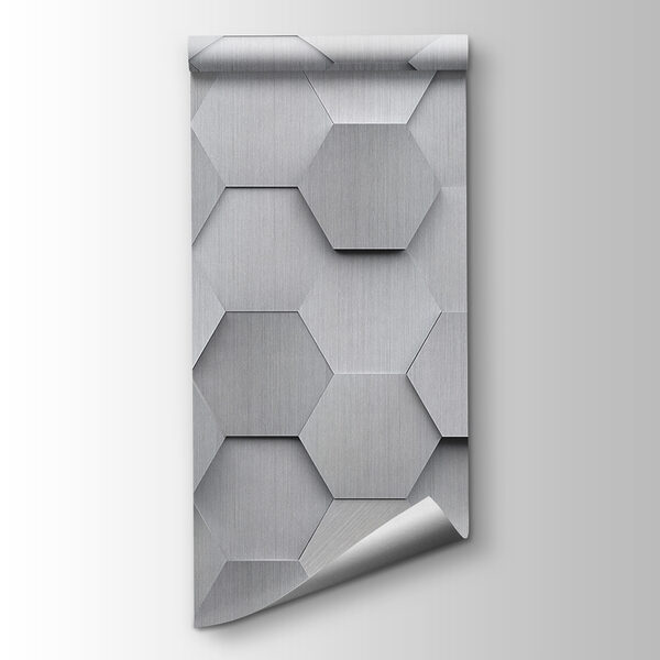 White hexagons on a wall