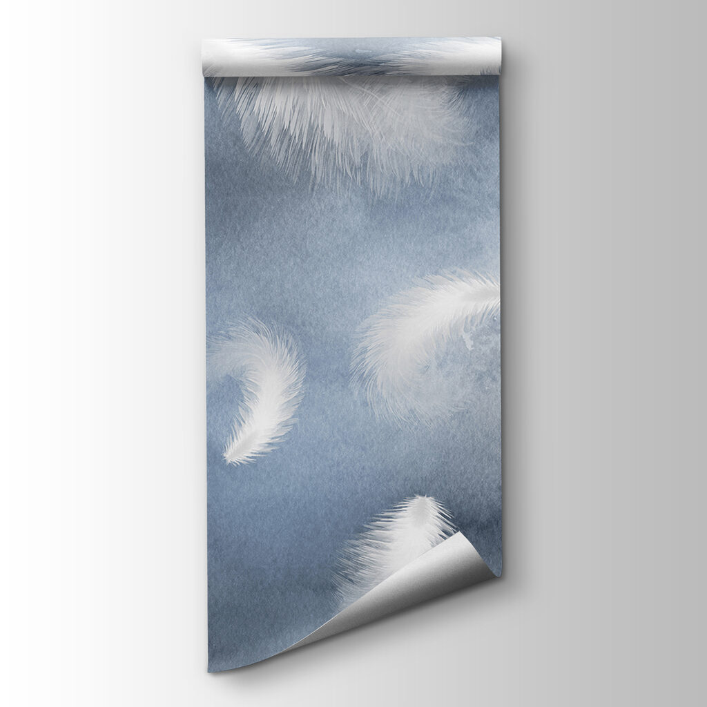 White feathers in the sky